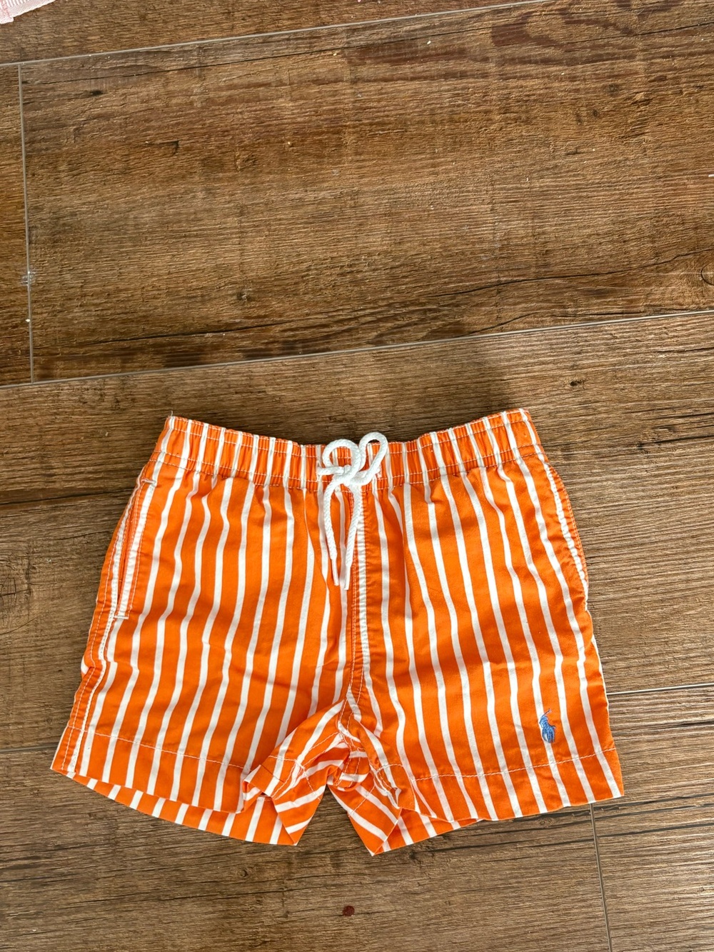 Ralph Lauren Orange and White Stripe Swim Shorts
